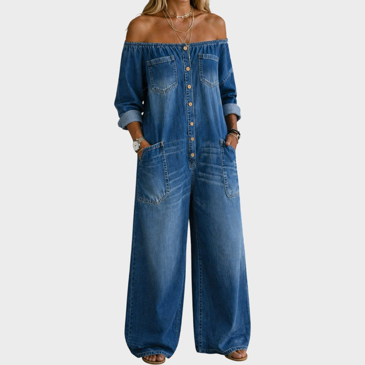 Elena | Off Shoulder Long Sleeve Jumpsuit