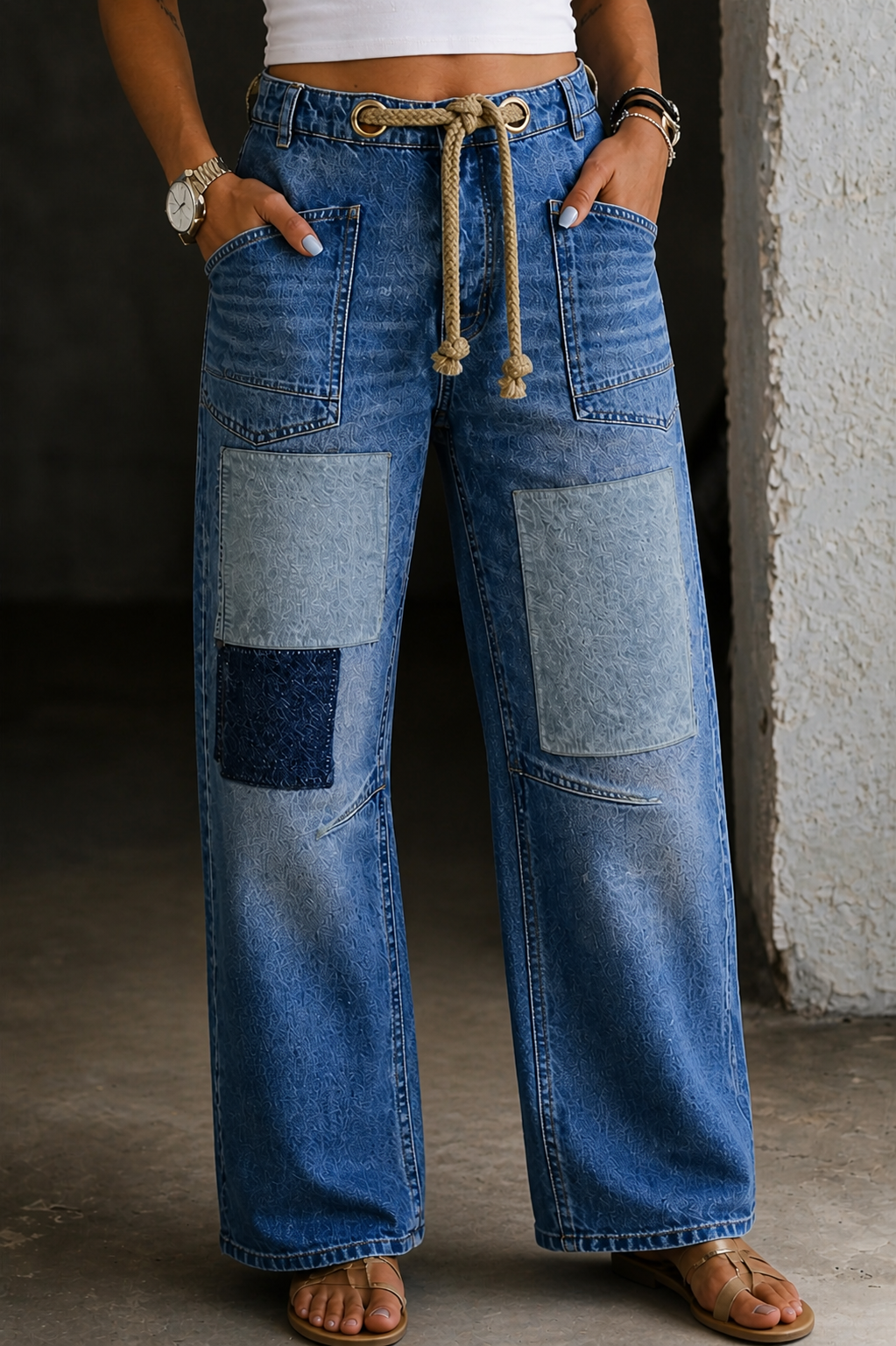 Margaret Patchwork Denim Jeans – Bella Taylor - New York
