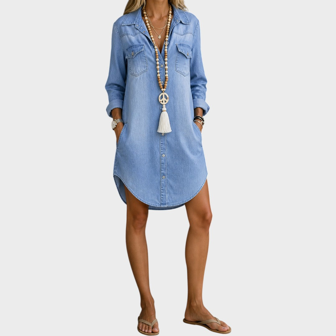 Donna | Casual Elegant Denim Shirt Dress
