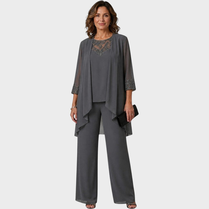 Adalie | Matching Pants, Blouse, and Coat Set