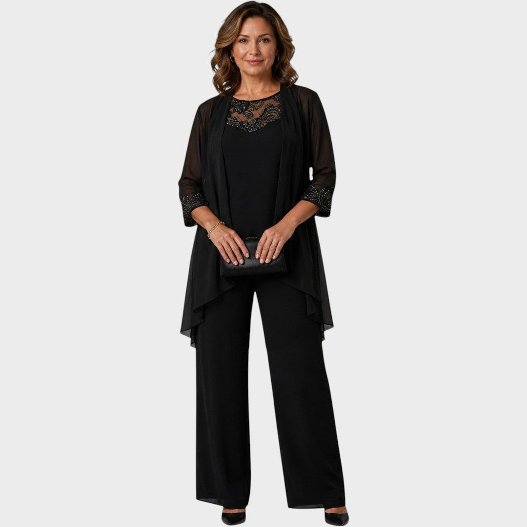 Adalie | Matching Pants, Blouse, and Coat Set