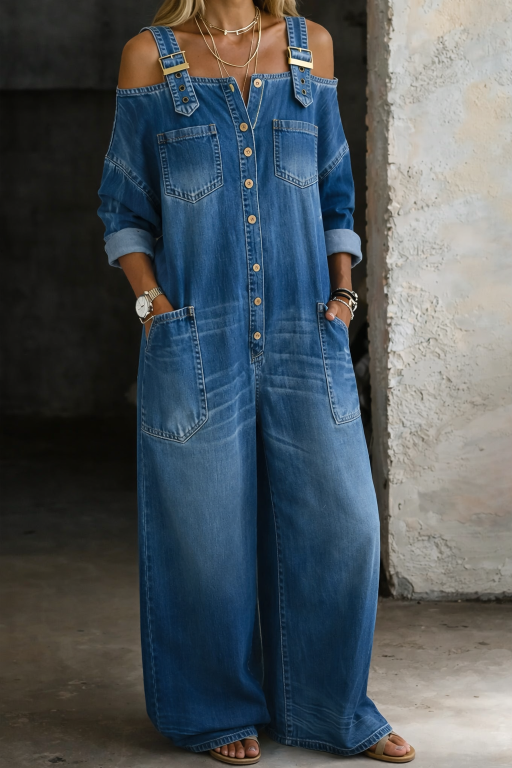 Sophia Off-Shoulder Denim Jumpsuit – Bella Taylor - New York
