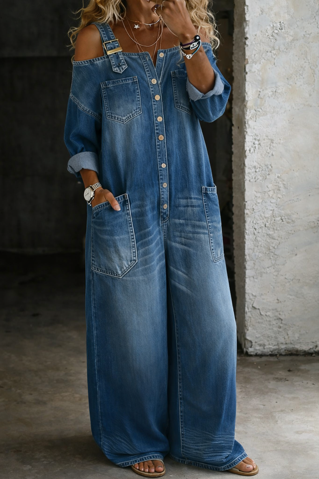 Sophia Off-Shoulder Denim Jumpsuit – Bella Taylor - New York