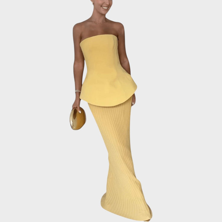 Clarita | Elegant skirt and crop top set