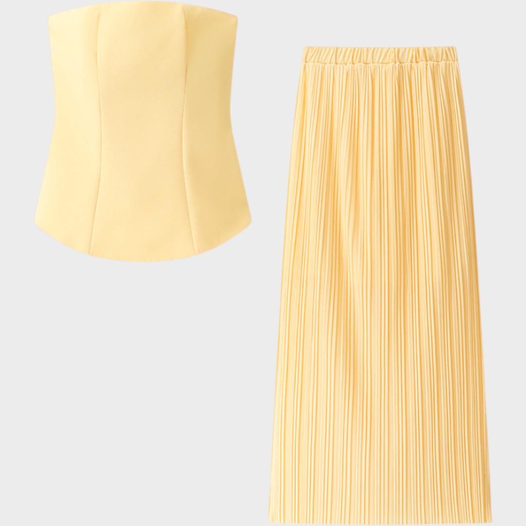 Clarita | Elegant skirt and crop top set
