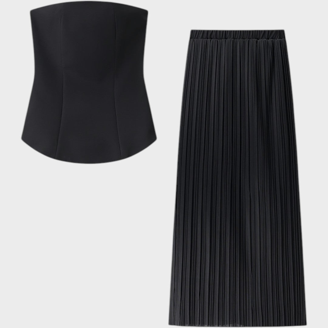 Clarita | Elegant skirt and crop top set
