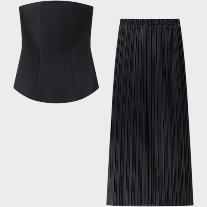 Clarita | Elegant skirt and crop top set