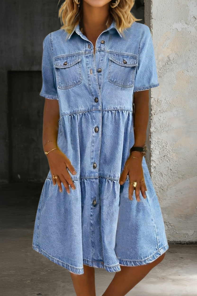 Sophia Elegant Denim Dress – Bella Taylor - New York