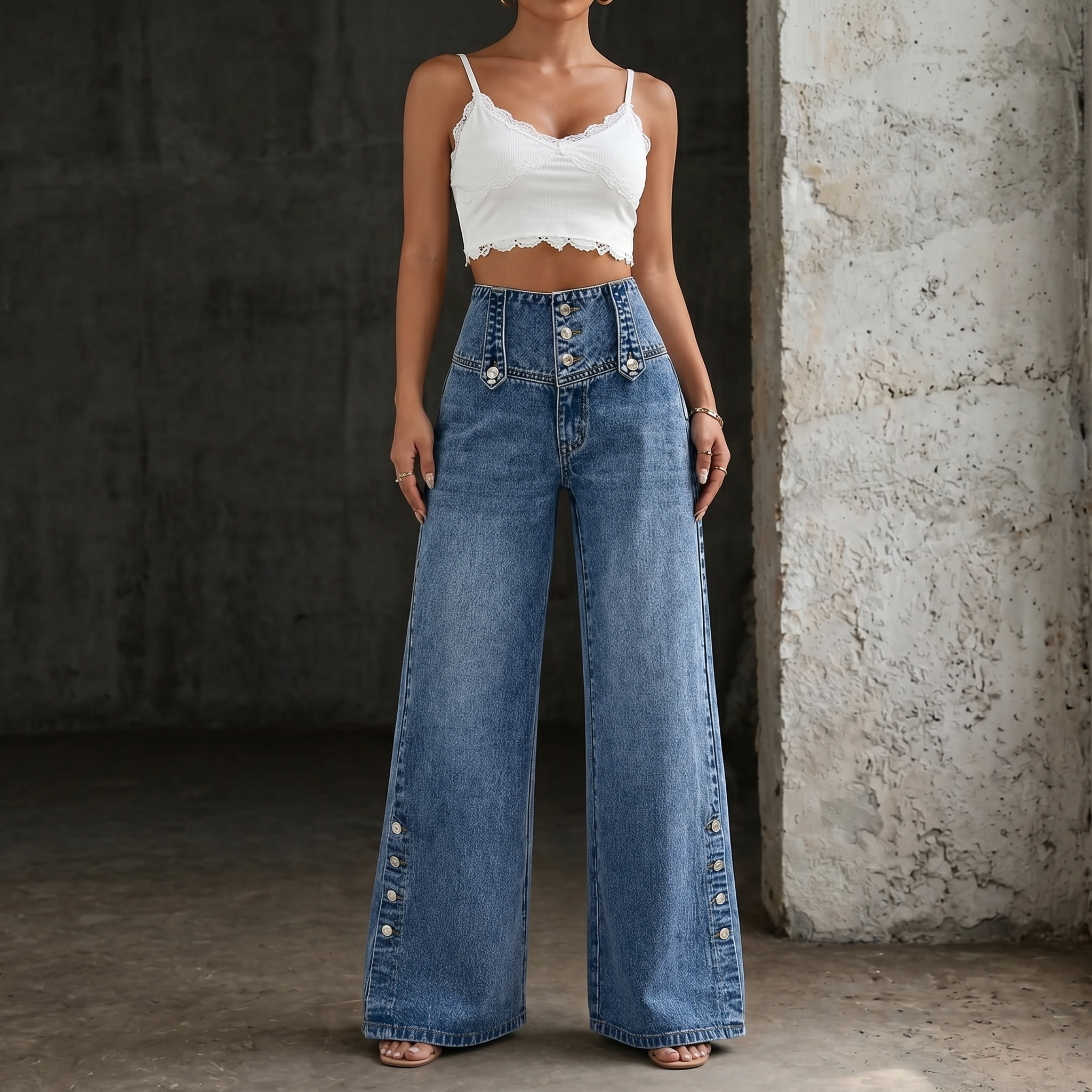 Mia High-Waist Slit Denim Jeans – Bella Taylor - New York