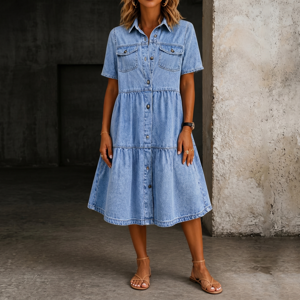 Sophia Elegant Denim Dress – Bella Taylor - New York