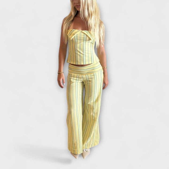 Anastasia | Classic Striped Pants Ensemble
