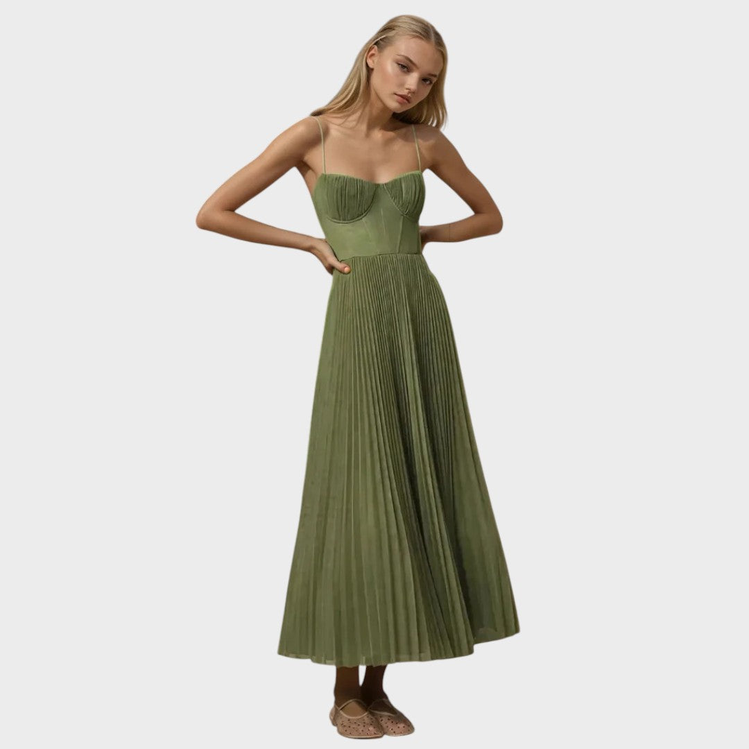 Amilia | Midi Flare Pleated Dress
