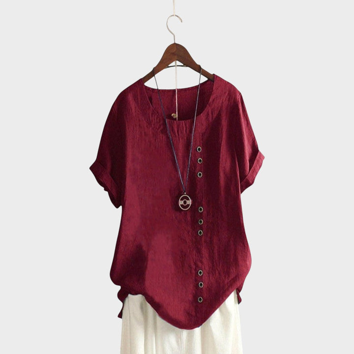 Mathilde | Short Sleeve Button-Up T-Shirt