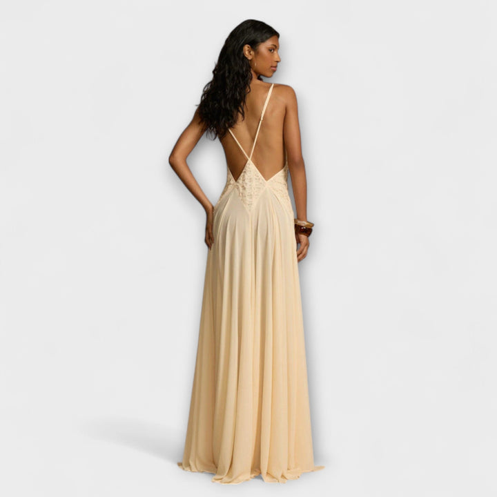 Lavinia |  Maxi dress with deep V-neck