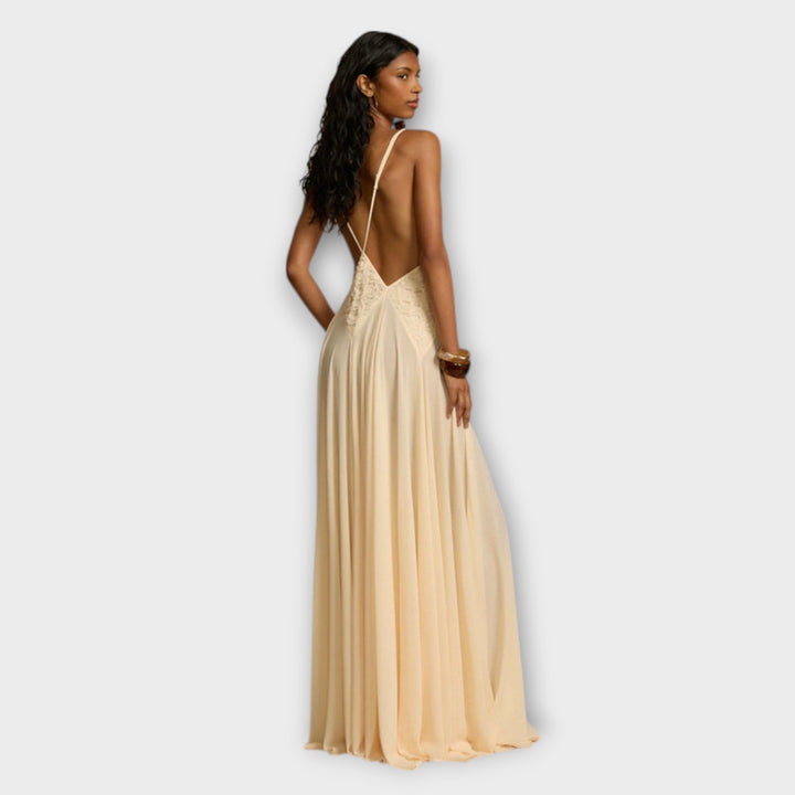 Lavinia |  Maxi dress with deep V-neck