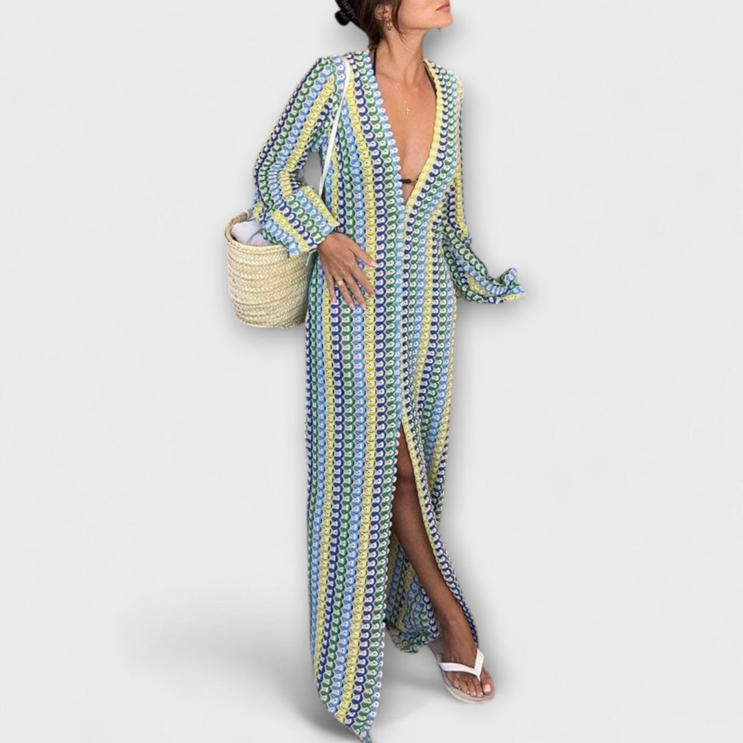 Elina | Maxi dress with V-neck and summer style