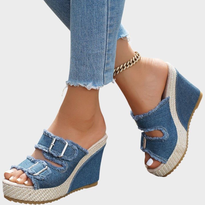 Atelier | Fray Edge Wedge Sandals
