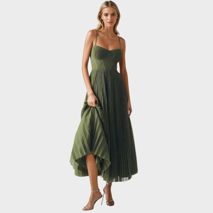Amilia | Midi Flare Pleated Dress