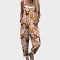 Carnival Festive Print Overalls for Women