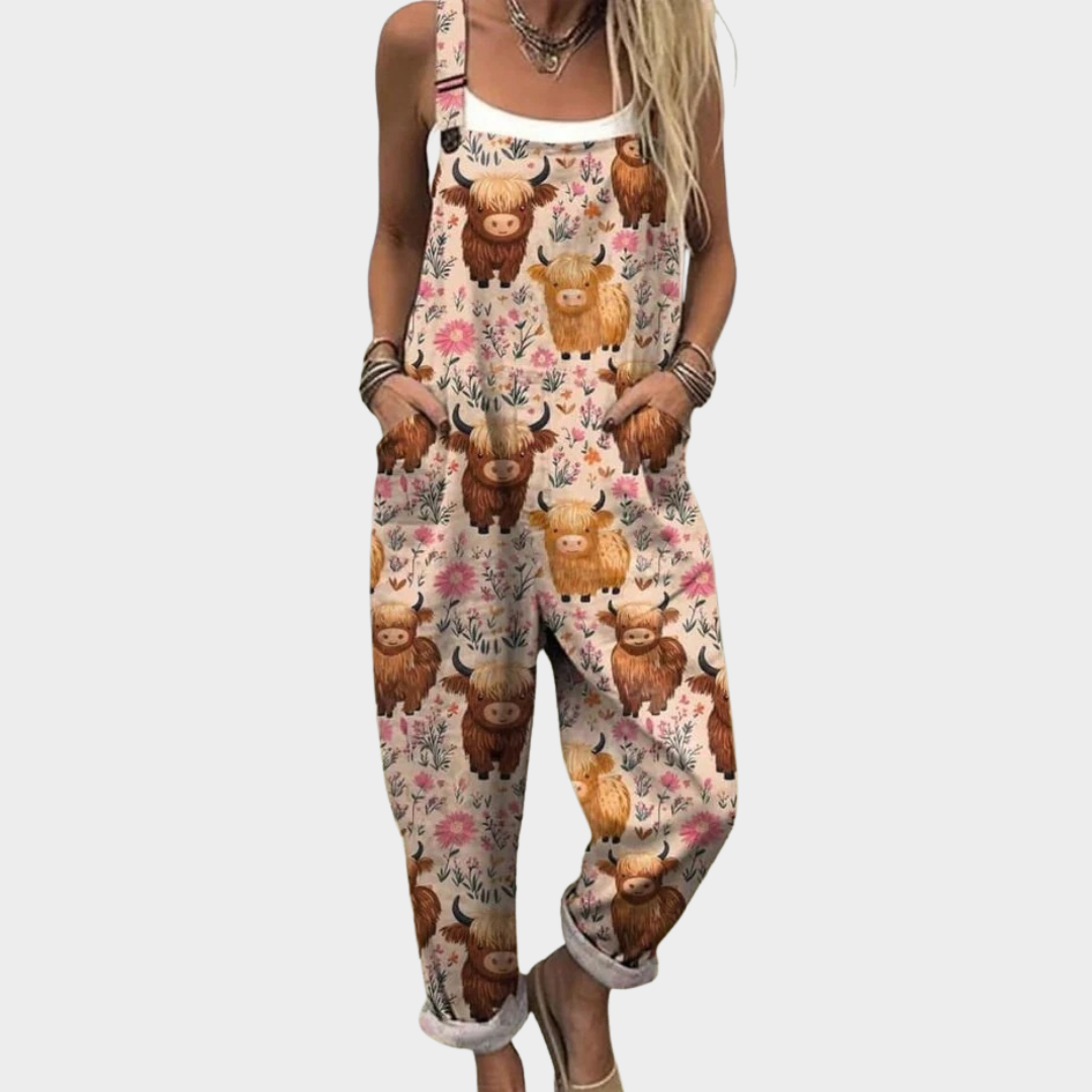 Carnival Festive Print Overalls for Women
