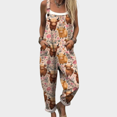 Carnival Festive Print Overalls for Women