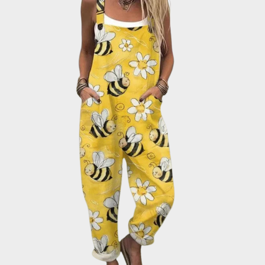 Goldie Yellow Blossom Overalls for Women