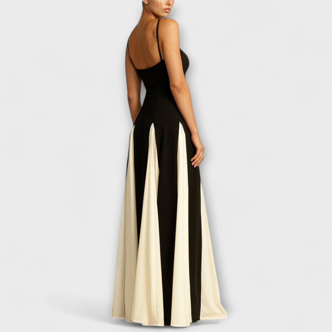 Ember | Classic A-line Maxi Dress with Tulle Panels
