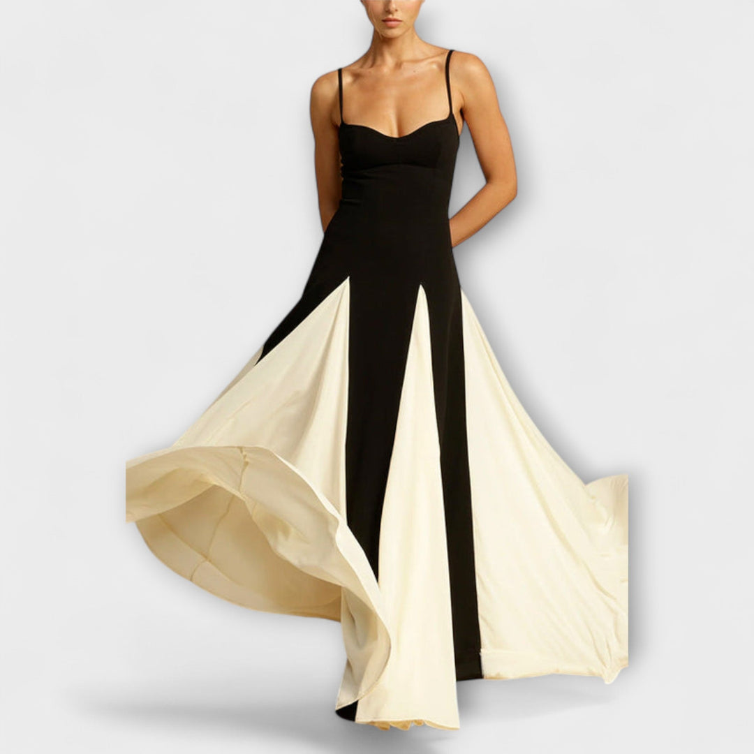 Ember | Classic A-line Maxi Dress with Tulle Panels
