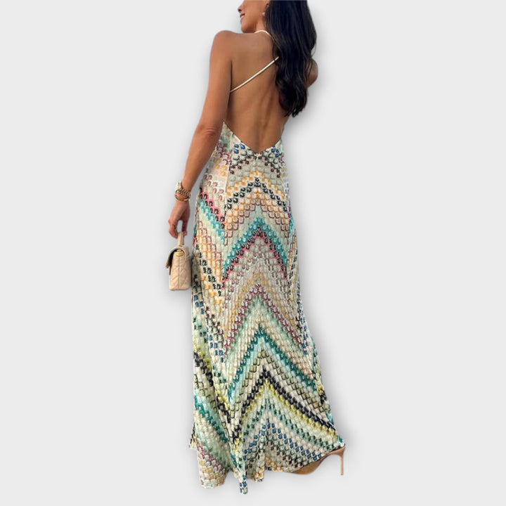 Remi | Maxi dress with colorful chevron pattern by Missoni