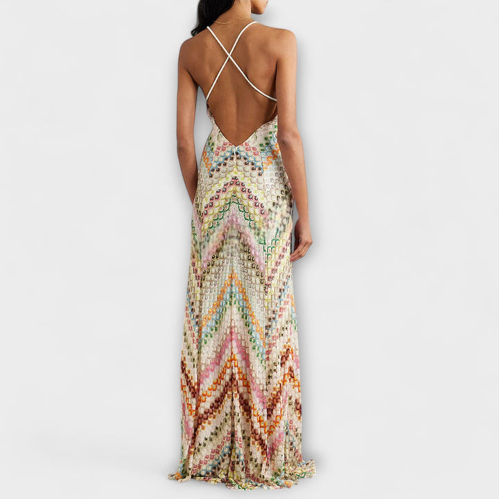 Remi | Maxi dress with colorful chevron pattern by Missoni