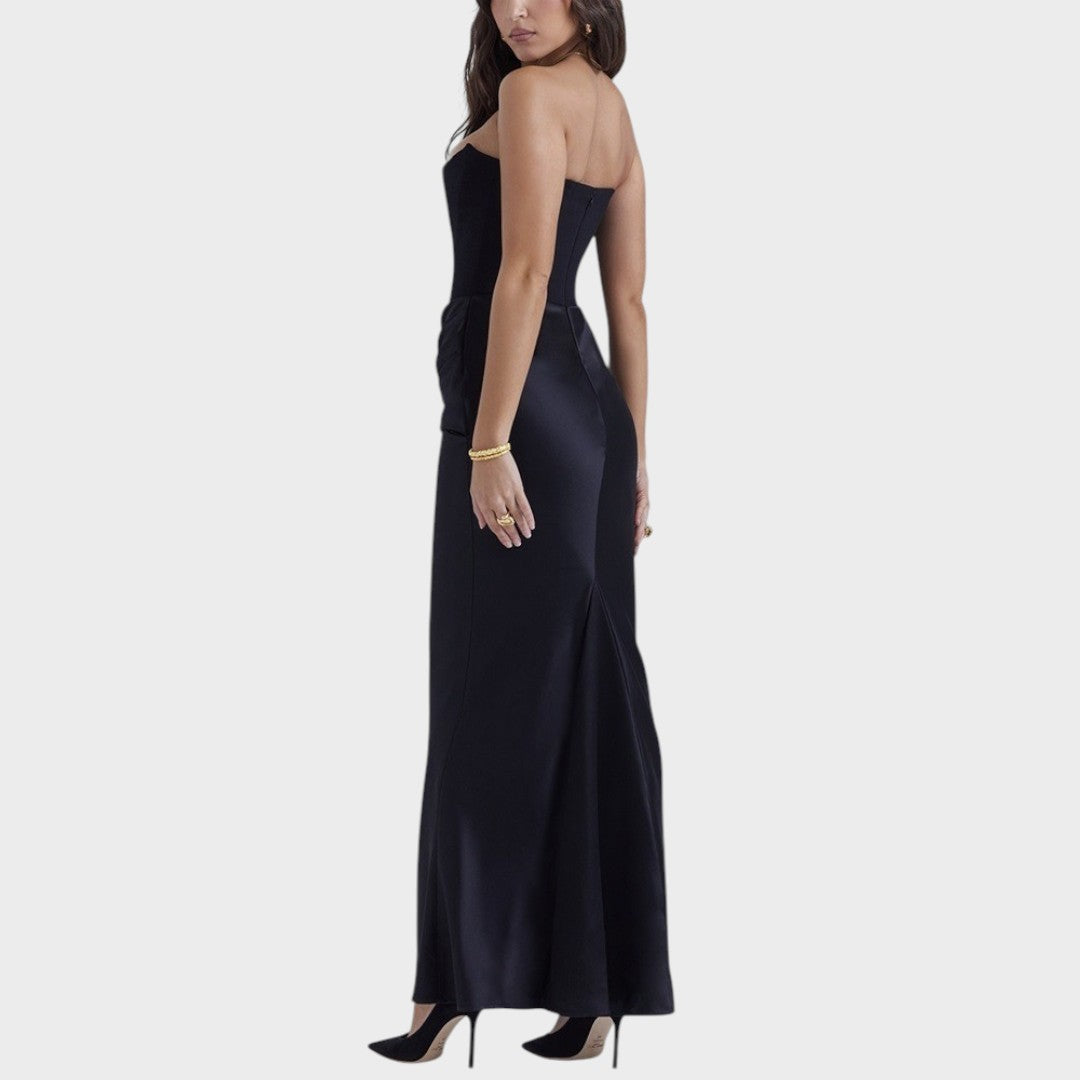 Flora | Satin Dress with Built-in Top