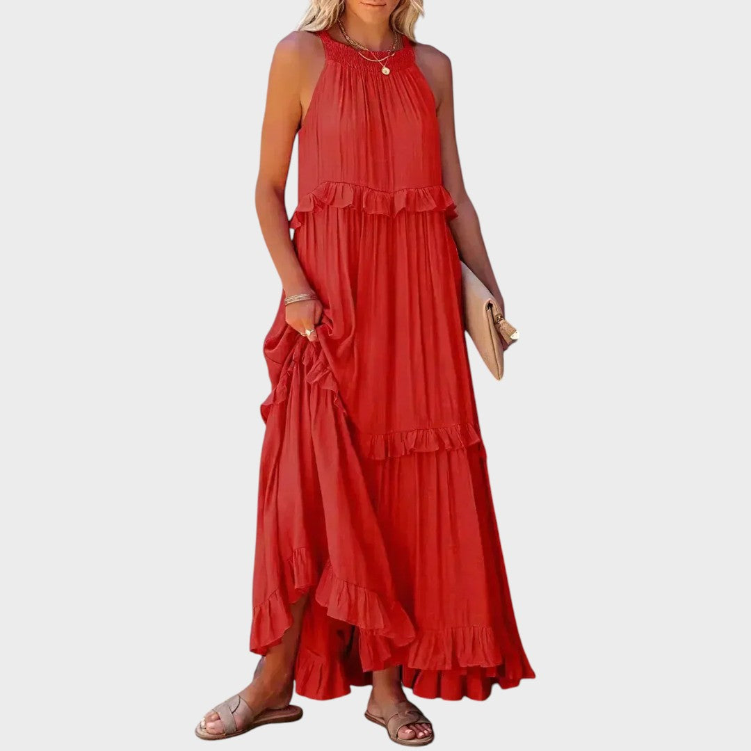 Landry | Sleeveless Dress with Ruffle Trim