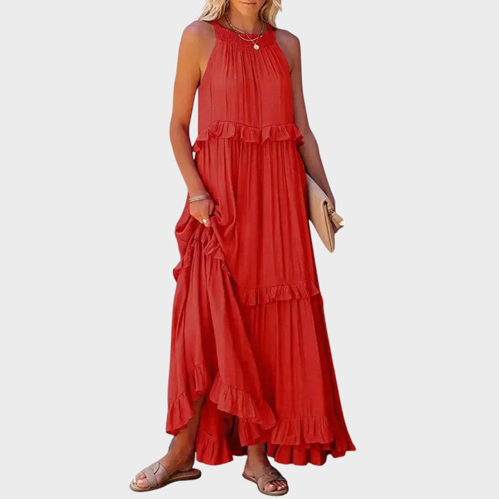 Landry | Sleeveless Dress with Ruffle Trim