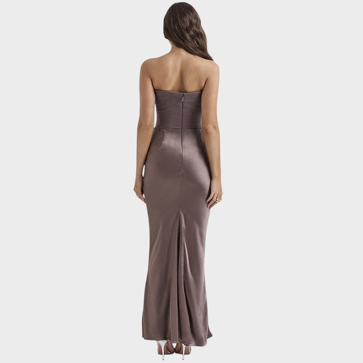 Flora | Satin Dress with Built-in Top