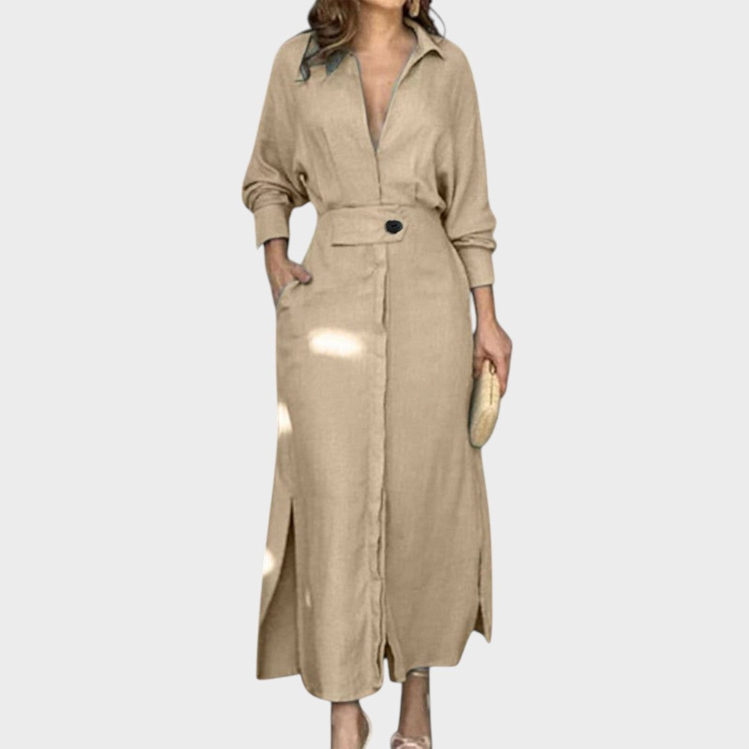 Jeanette | Long Dress with V-Neck