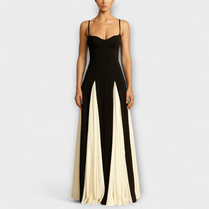 Ember | Classic A-line Maxi Dress with Tulle Panels