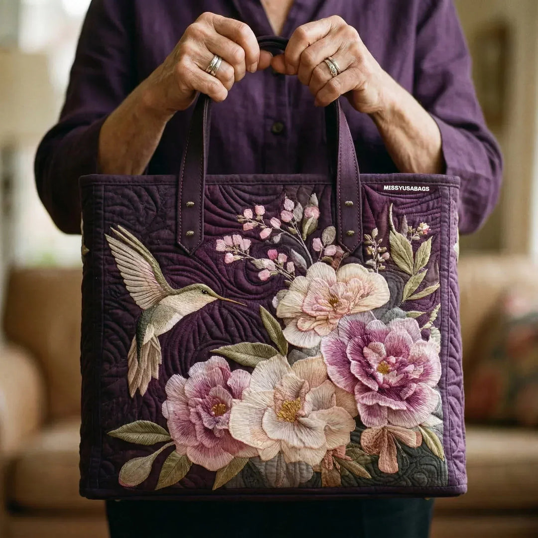 Handcrafted Bag |  Hummingbirds and Orchids