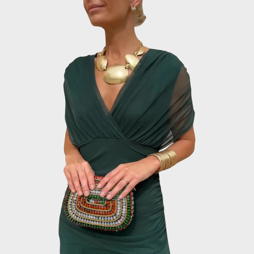 Lora | Long Dress with V-Neck