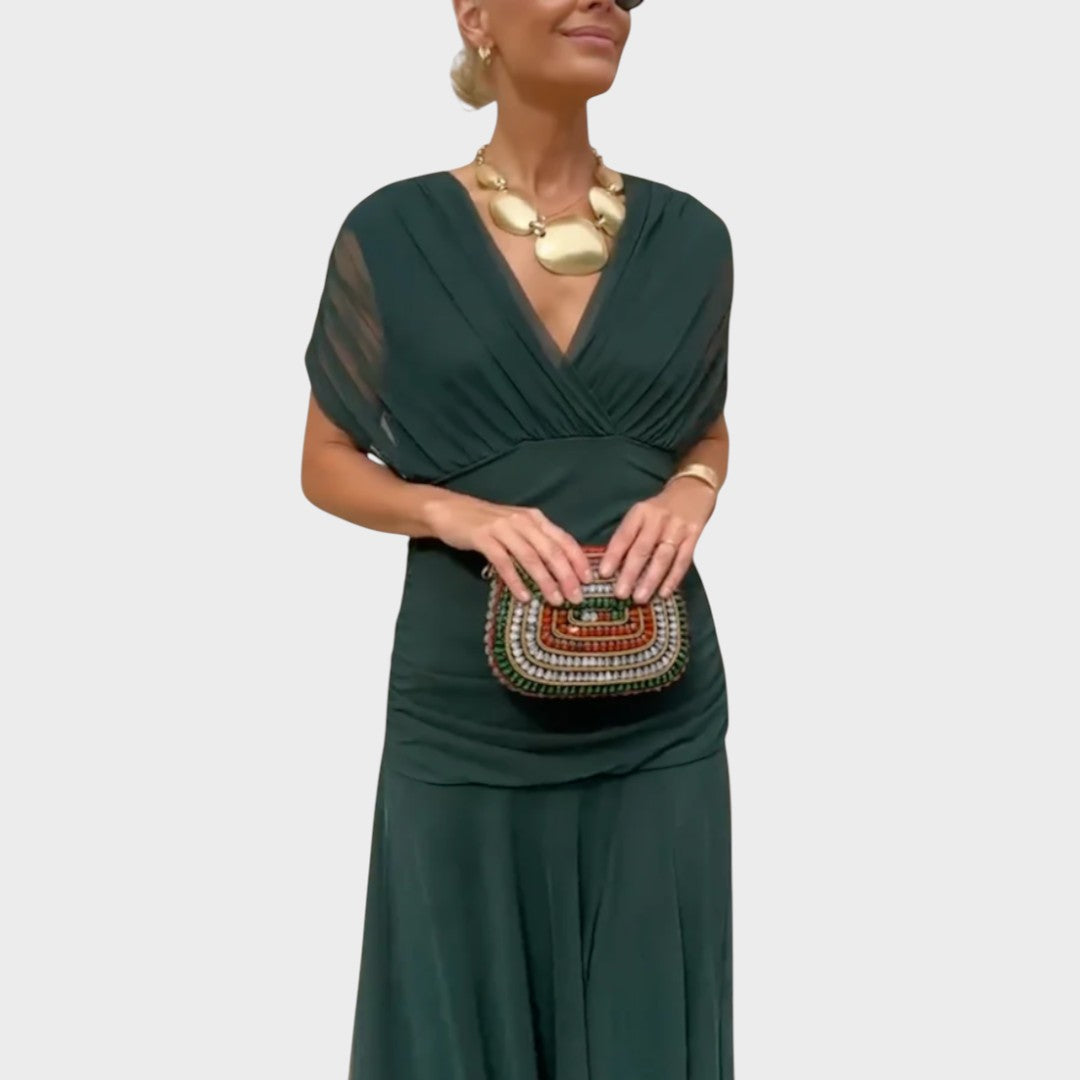 Lora | Long Dress with V-Neck