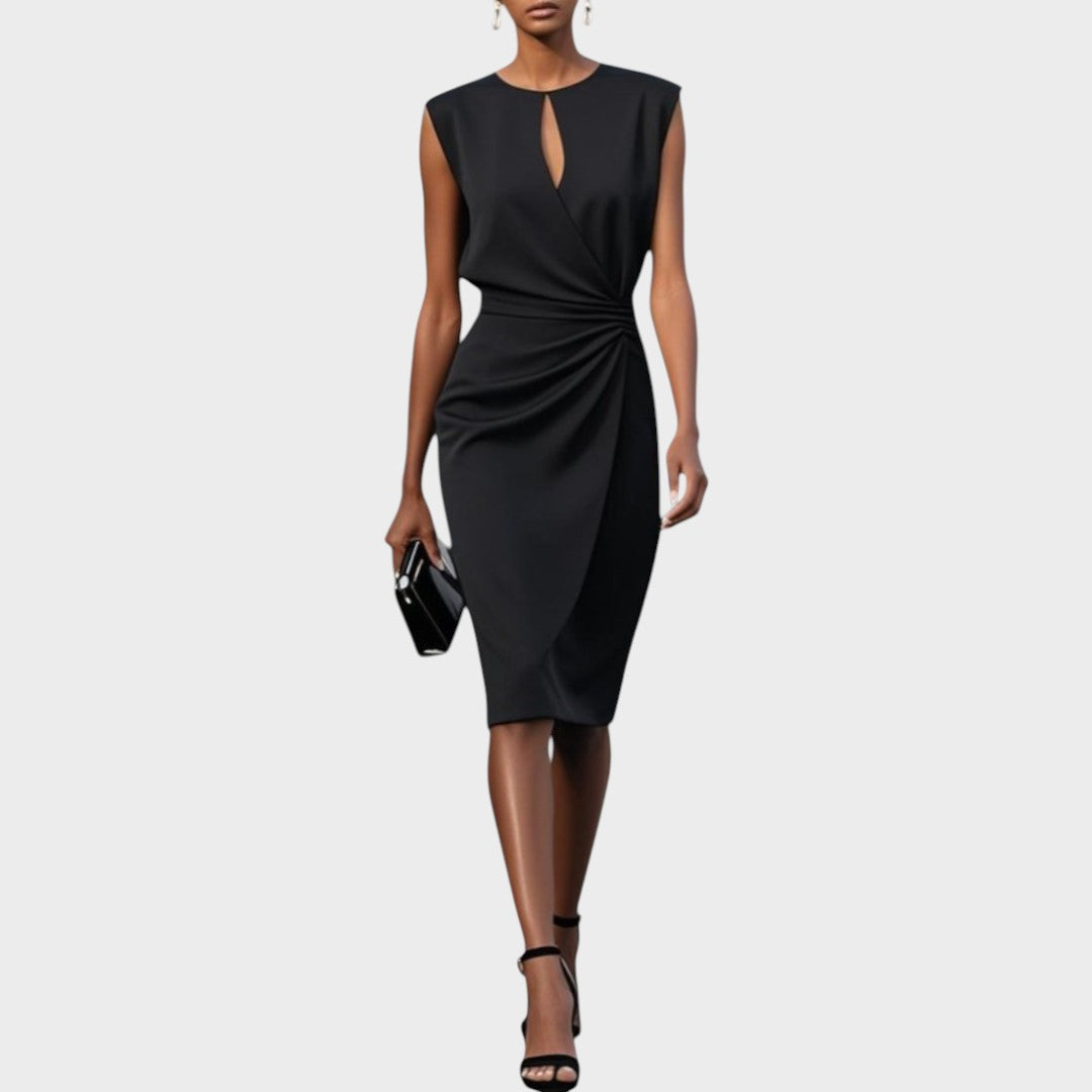 Moana | Long Sleeve Midi Dress with Round Neck