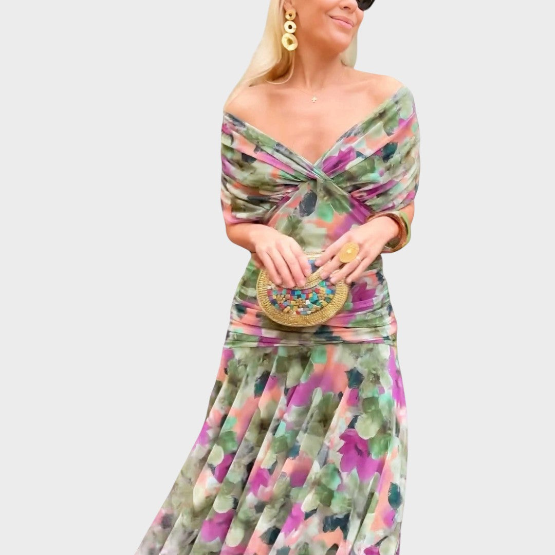 Lora | Long Dress with V-Neck