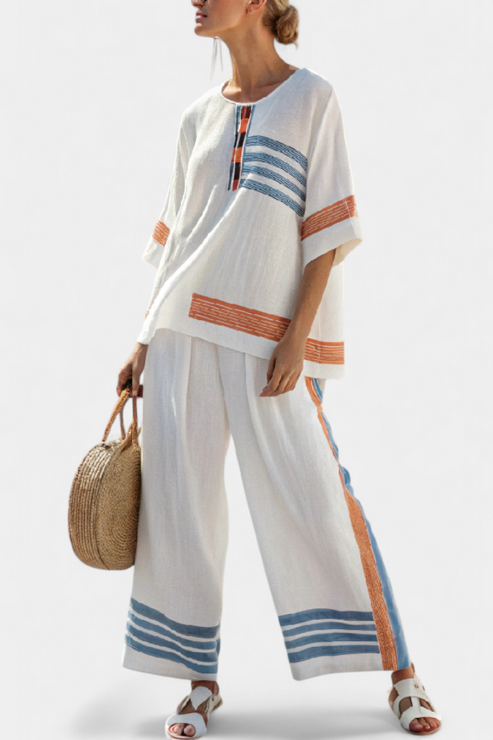 Penelope | Sophisticated Orange Top and Trouser