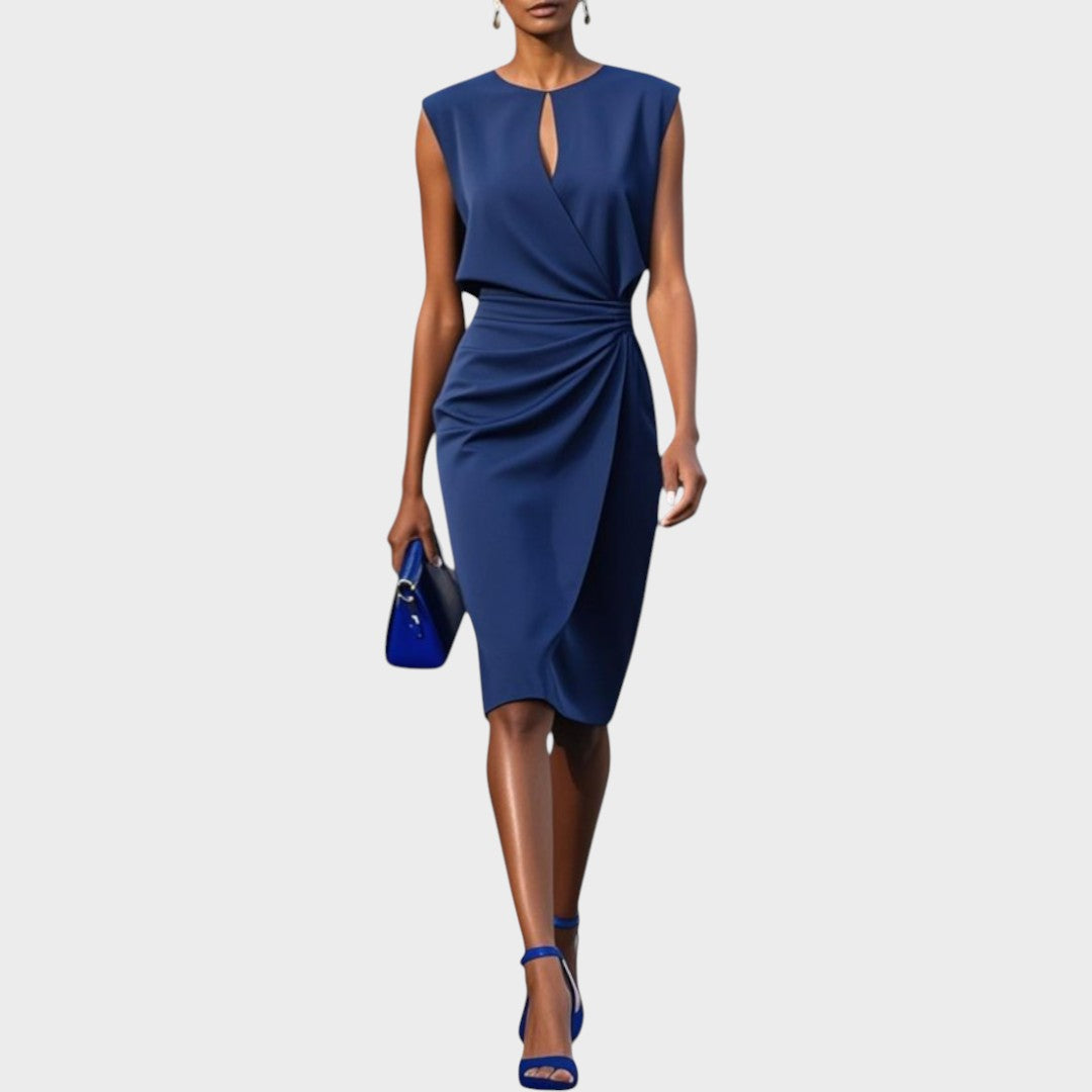 Moana | Long Sleeve Midi Dress with Round Neck