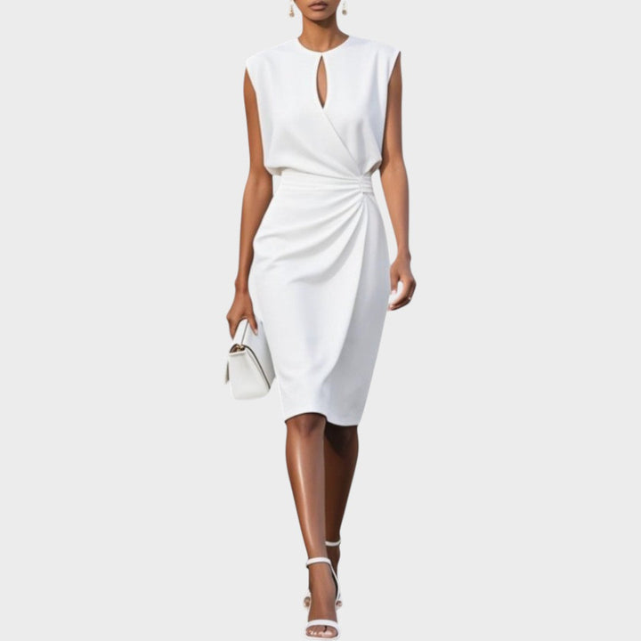 Moana | Long Sleeve Midi Dress with Round Neck