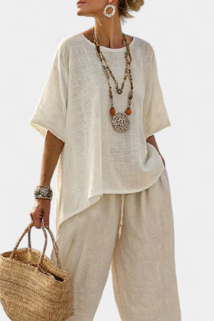 Beatrice | Basic Comfortable Shirt and Wide-leg Trousers