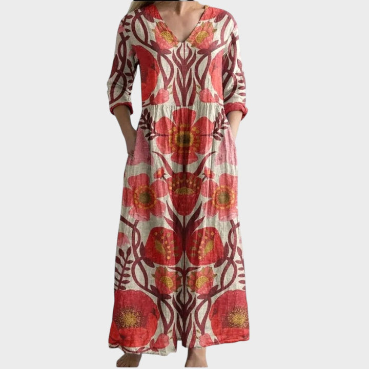 Benedicta | Vintage Floral Maxi Dress
