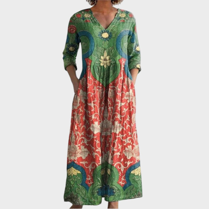 Benedicta | Vintage Floral Maxi Dress